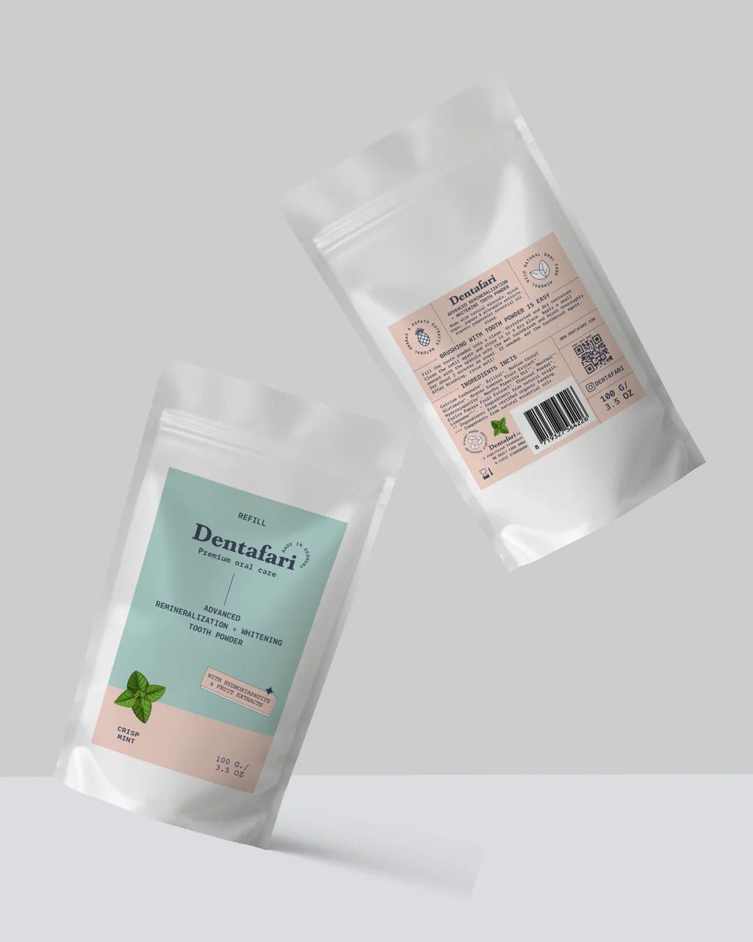 Pudră de dinți pentru remineralizare & albire Crisp Mint