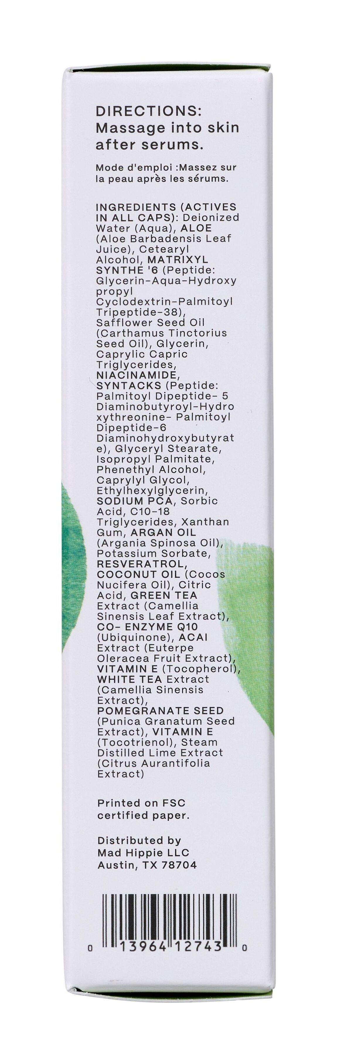 Cremă de față cu peptide și antioxidanți