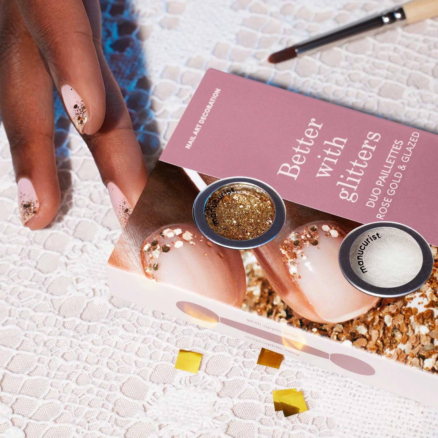 Rose Gold glitter & Glazed duo