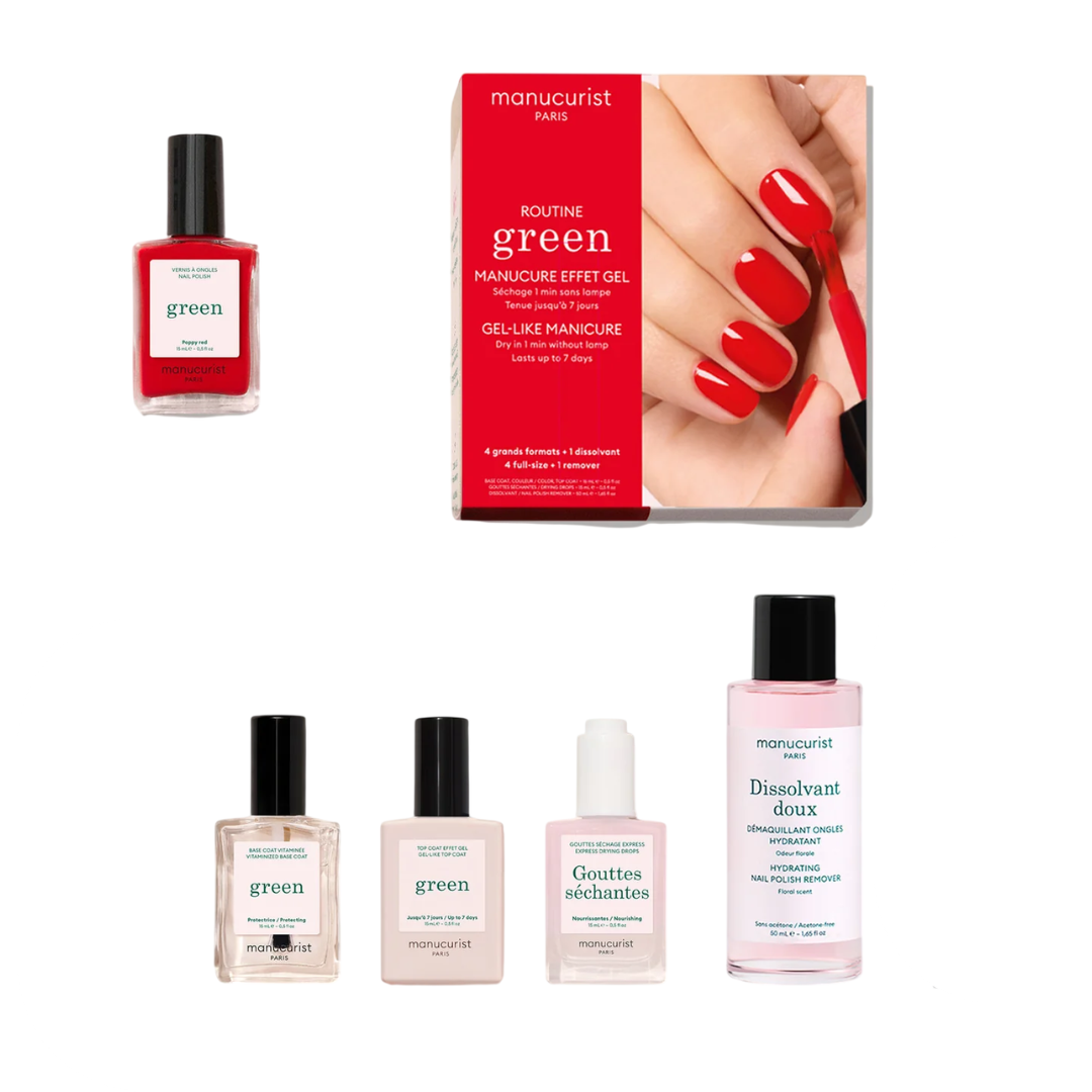 Kit Manichiură Green™ cu efect de gel - Poppy Red